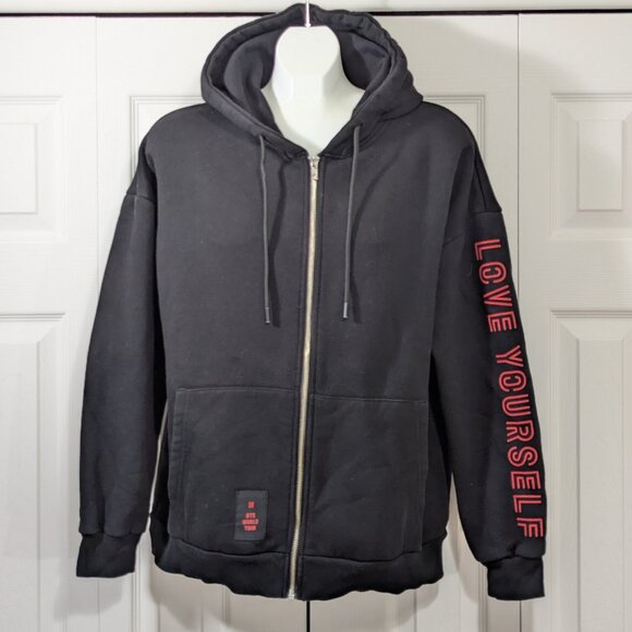 BTS Love Yourself World Tour Black Zipper Hoodie - KPop - Picture 1 of 11